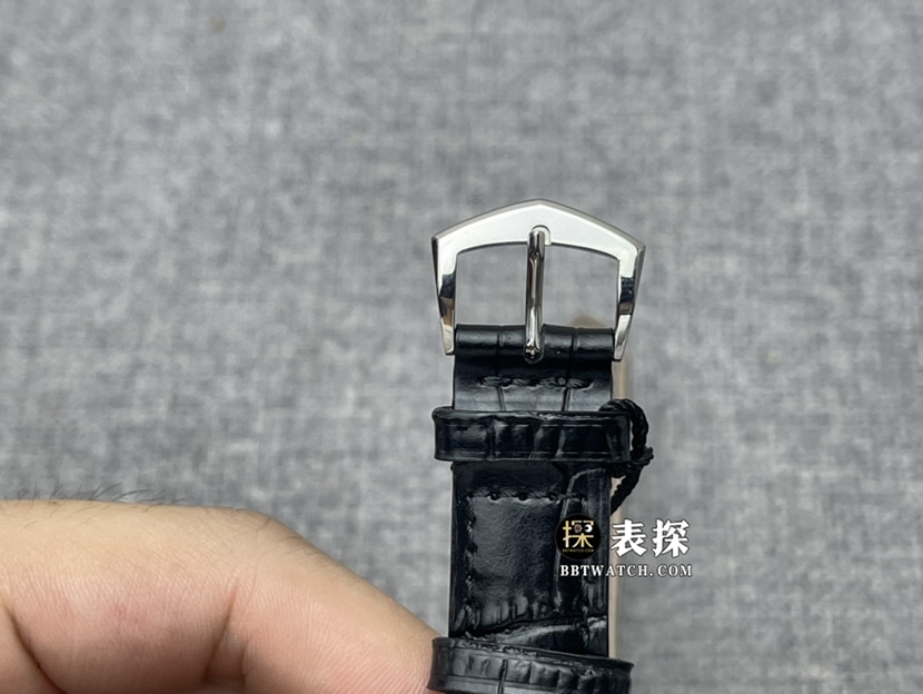 ZF厂百达翡丽古典表5296顶级复刻手表男士乳白盘皮带款图片及价格表扣实拍图