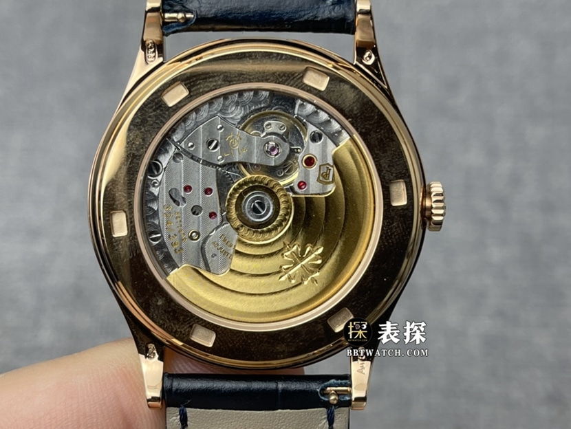 ZF厂百达翡丽古典表5296R-001一比一超A精仿手表男士银灰盘皮带款图片及价格背面实拍图