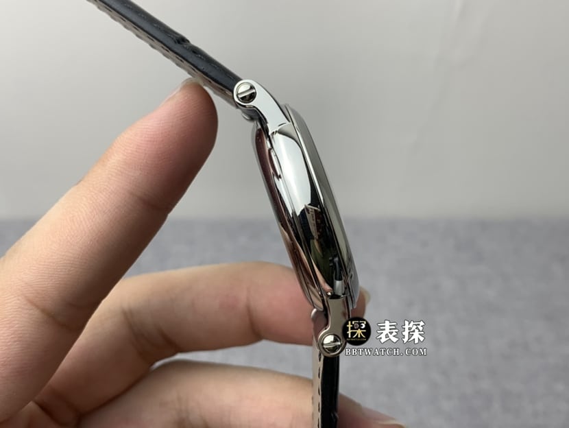ZF厂百达翡丽古典表顶级一比一精仿手表男士银白盘皮带款图片及价格侧面实拍图