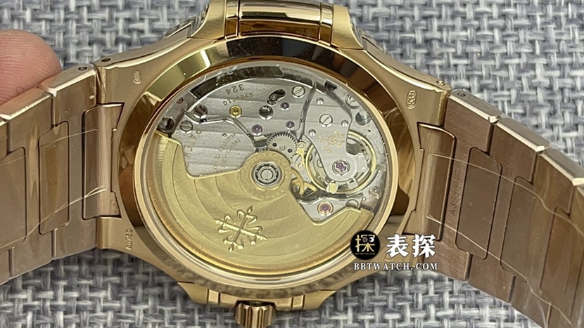 3K厂百达翡丽运动优雅7118一比一顶级复刻手表女士蜜金色莹彩盘钢带款图片及价格背面实拍图