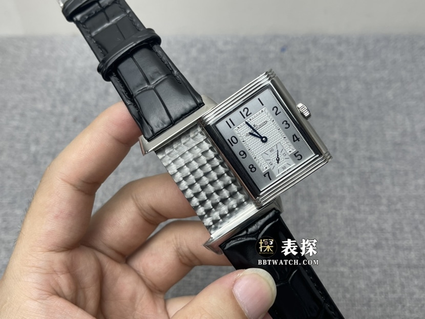 MG厂积家翻转腕表顶级一比一精仿手表男士银盘双面翻转皮带款图片及价格正面实拍图