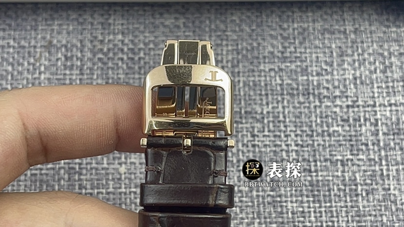 积家一比一顶级复刻手表男士蛋壳黄盘皮带款图片及价格表扣实拍图