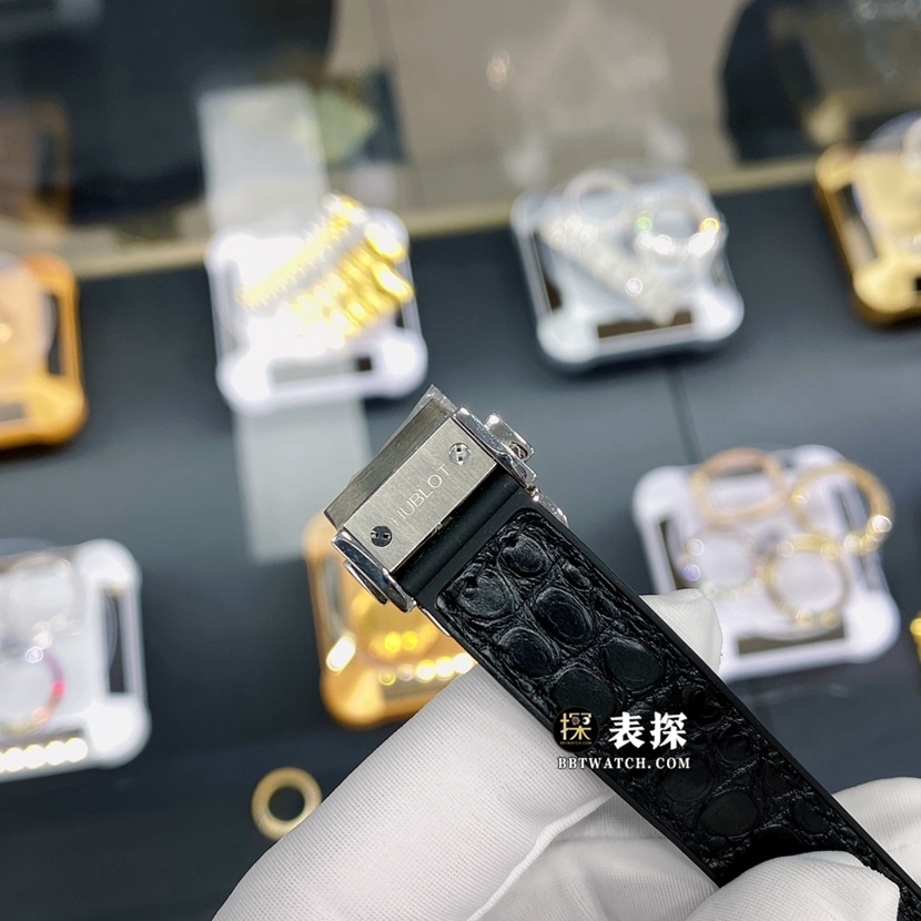 宇舶表经典融合真金真钻定制顶级复刻手表女士白盘镶钻皮带款表扣实拍图