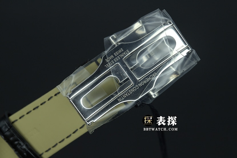 江诗丹顿伍陆之型顶级一比一高仿手表男士乳光灰盘月相皮带款图片及价格表扣实拍图