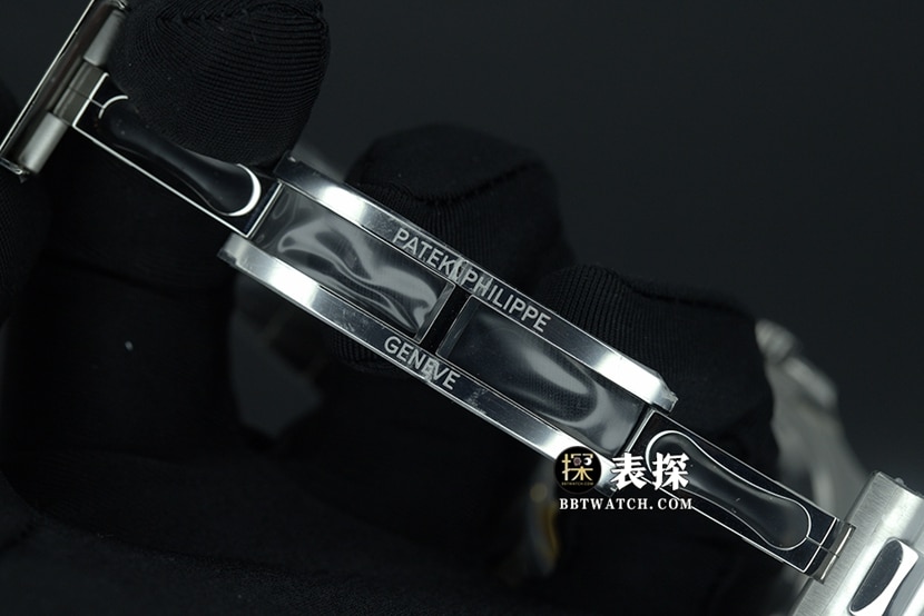 3K百达翡丽运动优雅一比一超A高仿手表男士蓝色日辉纹盘钢带款图片及价格表壳实拍图
