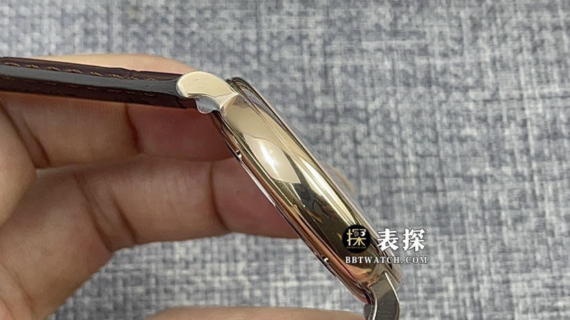 V7厂万国波涛菲诺超A高仿手表男士银白盘皮带款图片及价格侧面实拍图