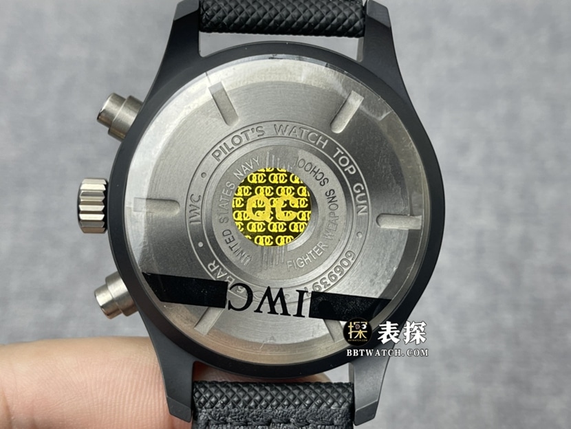 ZF厂万国表飞行IW389001顶级复刻手表男士黑盘皮带款图片及价格背面实拍图