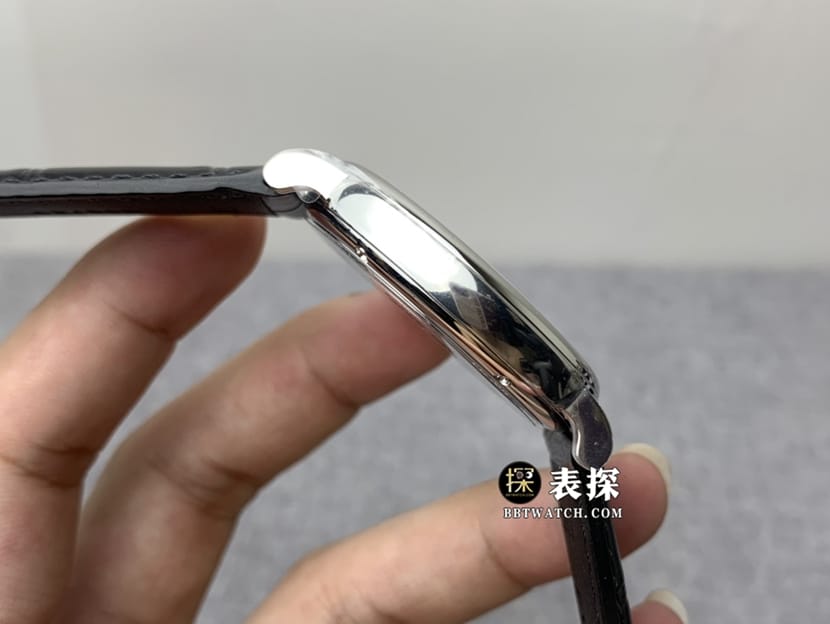 V7厂万国表柏涛菲诺一比一超A高仿手表男士银白盘皮带款图片及价格侧面实拍图