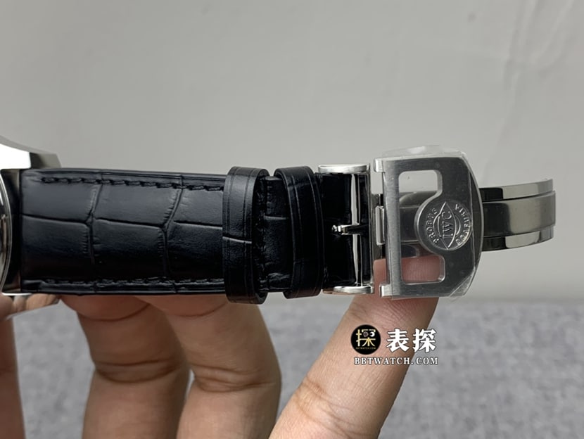 YL厂万国表男士葡萄牙一比一顶级复刻手表白盘陀飞轮皮带款图片及价格表扣实拍图