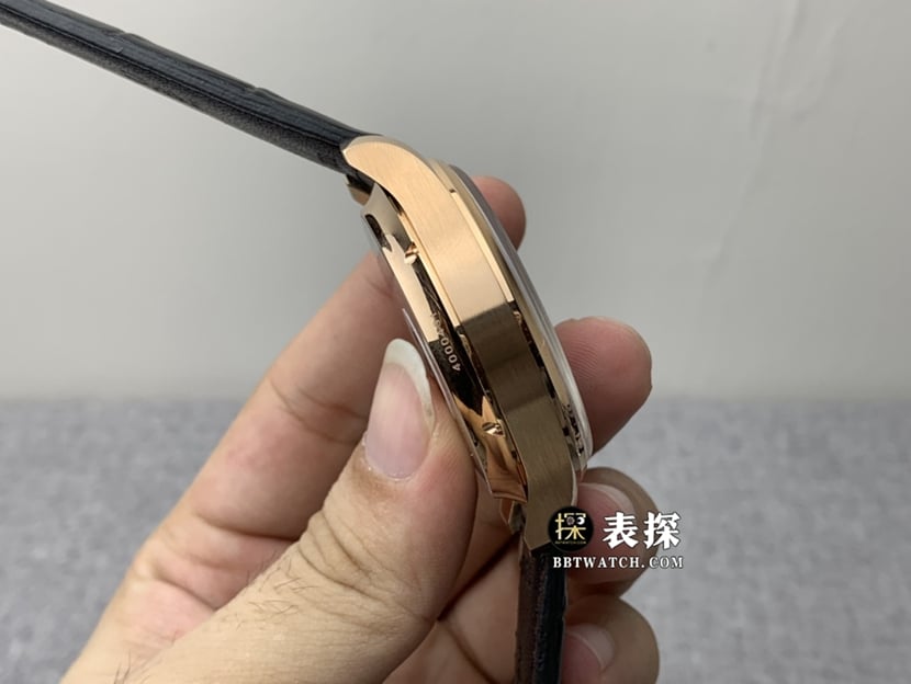 YL厂万国表男士葡萄牙顶级一比一高仿手表黑色陀飞轮皮带款图片及价格侧面实拍图