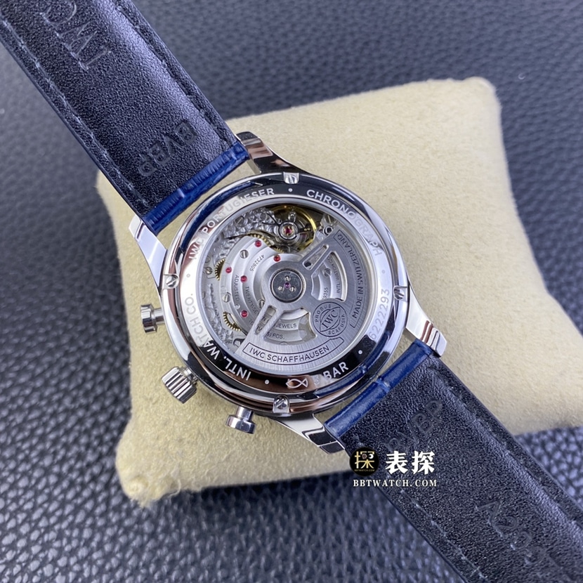 AZ厂万国表葡萄牙IW371620顶级一比一高仿手表男士白盘皮带款图片及价格背面实拍图