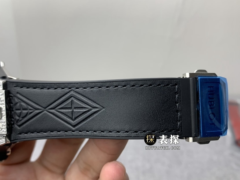 HB BIG BANG宇舶1:1复刻手表黑盘镶钻橡胶款表带图