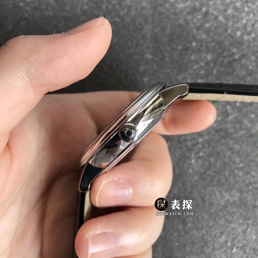 欧米茄蝶飞顶级一比一精仿手表男士黑盘皮带款图片及价格侧面实拍图