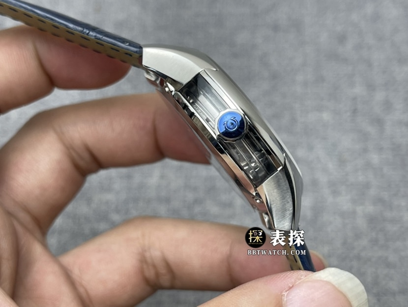 VS厂欧米茄碟飞一比一顶级复刻手表男士蓝盘皮带款图片及价格侧面实拍图