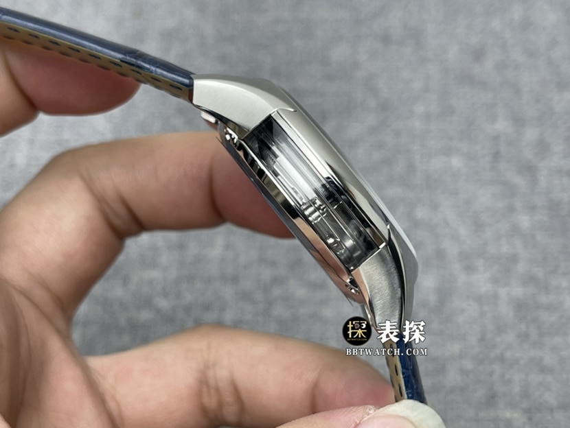 VS厂欧米茄碟飞一比一顶级复刻手表男士蓝盘皮带款图片及价格侧面实拍图