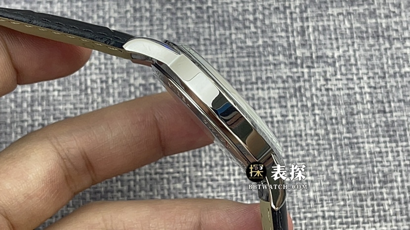 欧米茄海马一比一超A高仿手表男士白盘皮带款图片及价格侧面实拍图