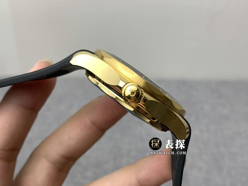 OR厂欧米茄海马007顶级一比一高仿手表男士黑盘橡胶款图片及价格侧面实拍图