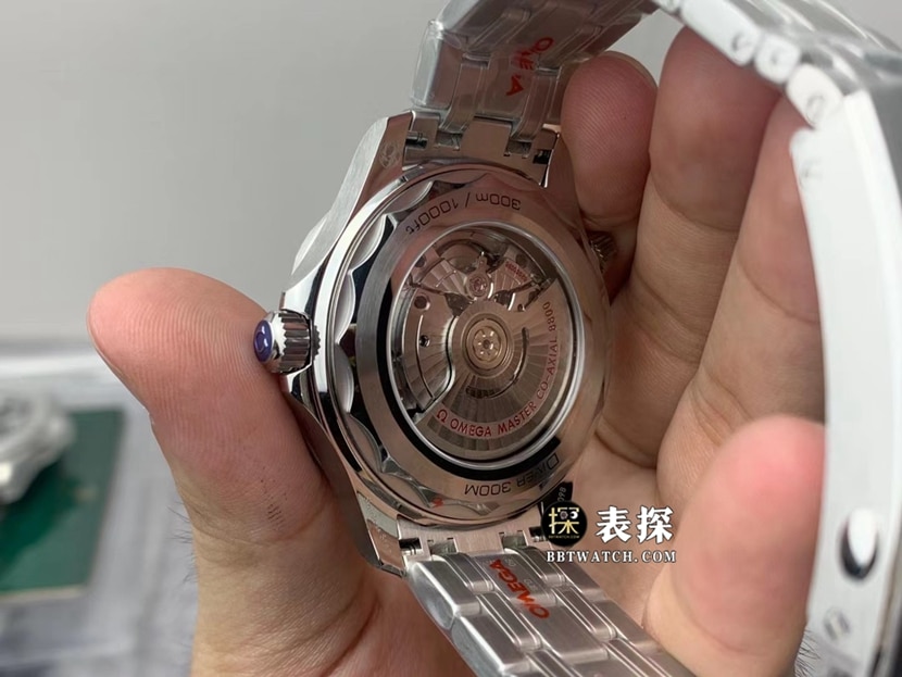  OR厂欧米茄海马一比一超A高仿手表男士白盘钢带款图片及价格背面实拍图