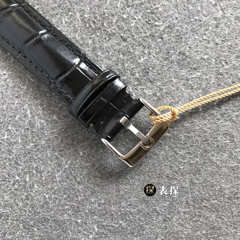 欧米茄蝶飞超A高仿手表男士黑盘黄金皮带款图片及价格表扣实拍图