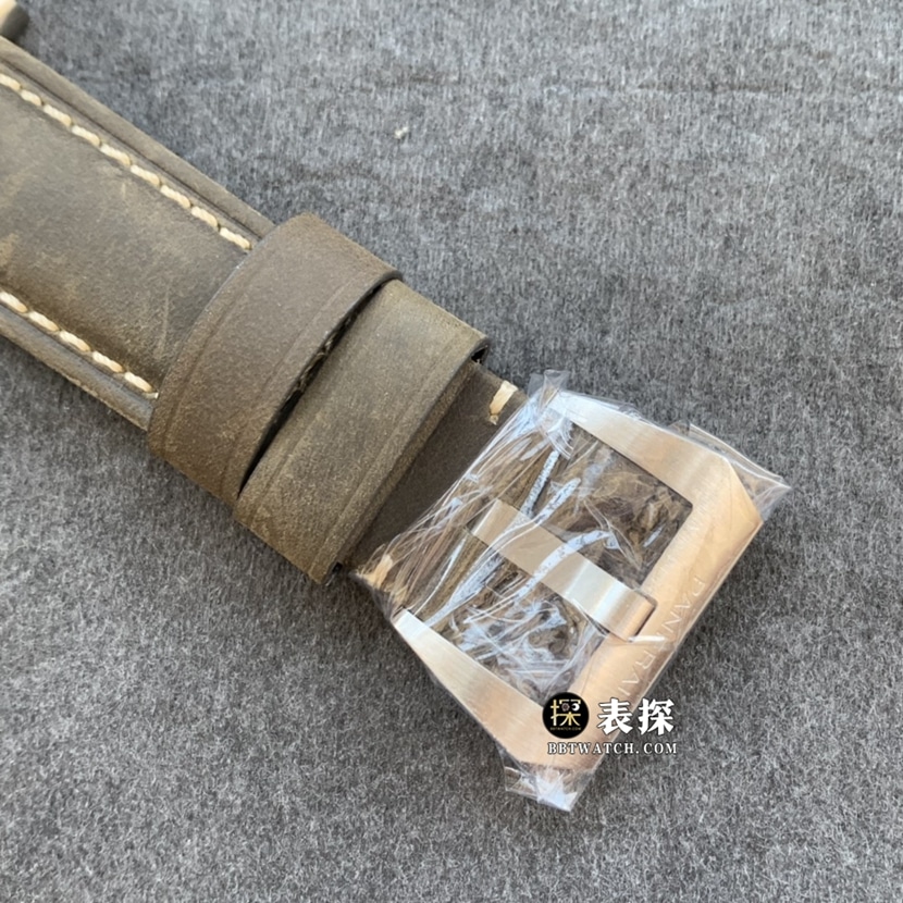 TTF厂沛纳海庐米诺PAM01314超A高仿手表男士白盘皮带款图片及价格表扣实拍图