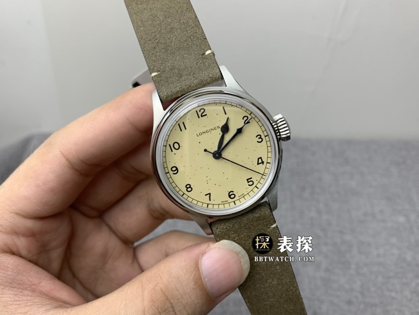 JA厂浪琴经典复刻顶级一比一高仿手表男士银色蛋白石盘皮带款图片及价格正面实拍图