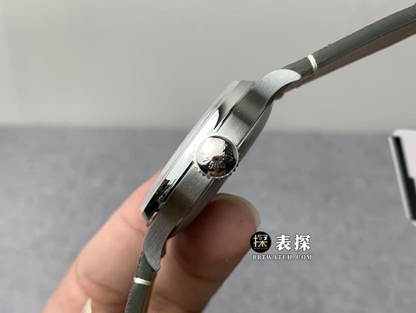 JA厂浪琴经典复刻顶级一比一高仿手表男士银色蛋白石盘皮带款图片及价格侧面实拍图