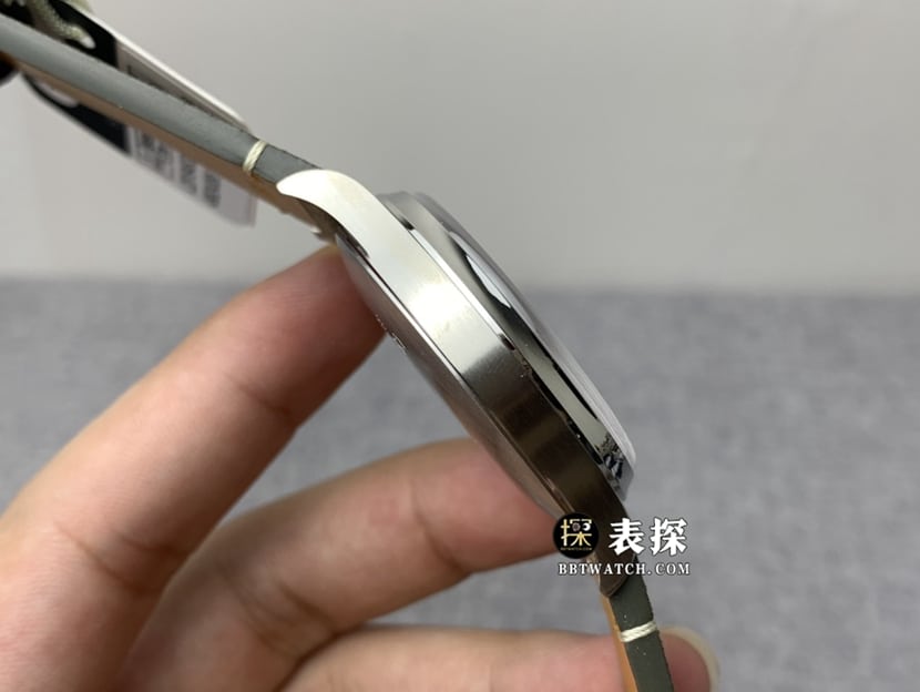JA厂浪琴经典复刻顶级一比一高仿手表男士银色蛋白石盘皮带款图片及价格侧面实拍图