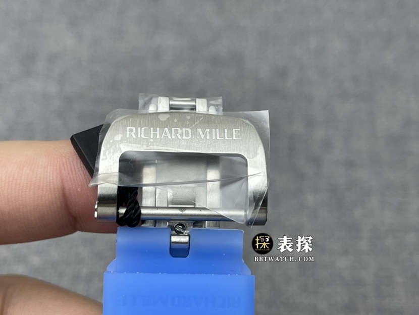 RM厂理查米尔男士RM 12-01腕表一比一超A精仿手表男士蓝宝石透明橡胶款图片及价格表扣实拍图