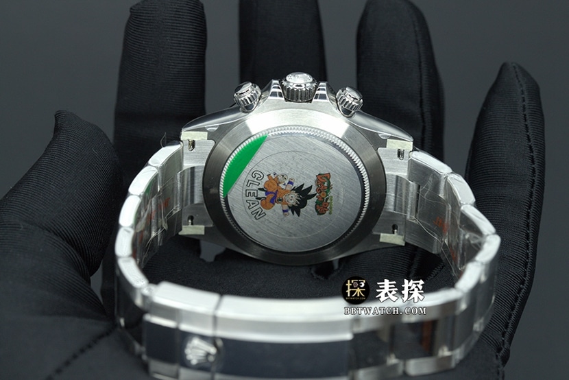 C厂迪通拿劳力士1:1复刻手表夜光白色熊猫盘钢带款m116500ln-0001背面实拍图