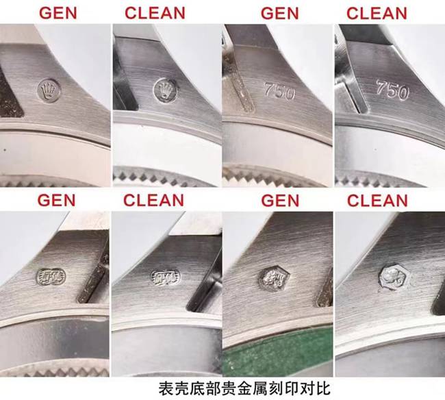 C厂灰迪通拿真假对比评测劳力士顶级复刻表表壳底步对比图