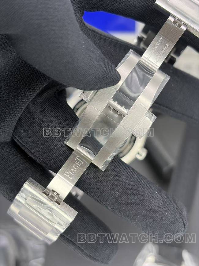 超级克隆手表伯爵MKS厂绿盘机械钢表带G0A45005表扣实拍图