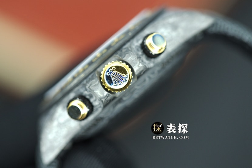 Diw厂劳力士男士宇宙计时迪通拿顶级一比一高仿手表渐变棕盘橡胶款侧面实拍图
