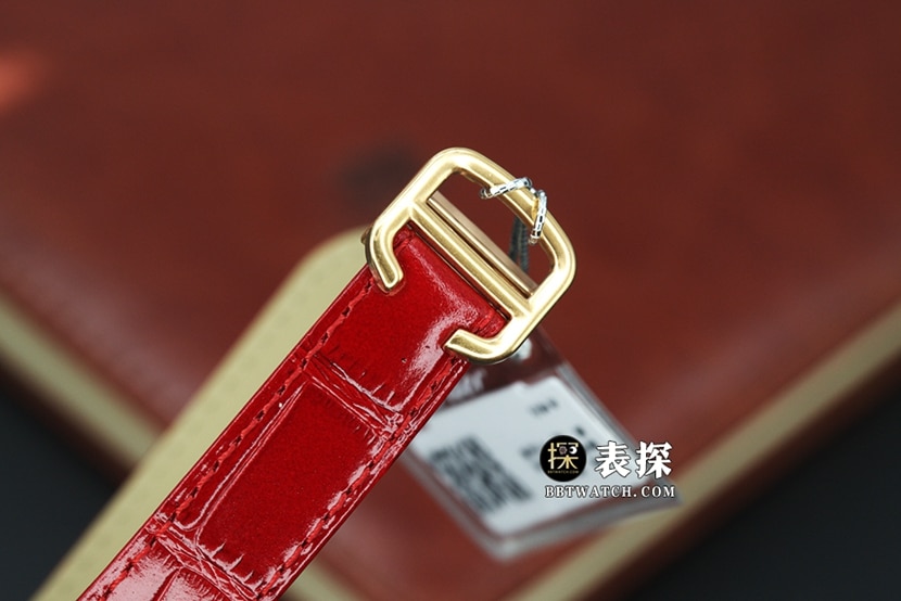 K3蓝气球卡地亚1:1复刻手表银灰盘玫瑰金镶钻皮带款WJBB0033表扣实拍图