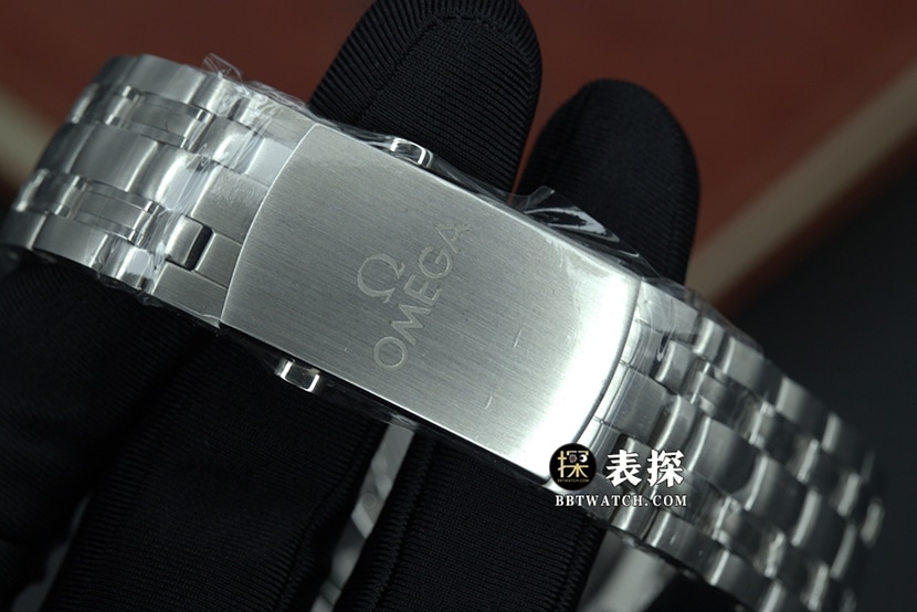 原单海马欧米茄1:1复刻手表黑盘钢带款212.30.41.20.01.003表扣实拍图