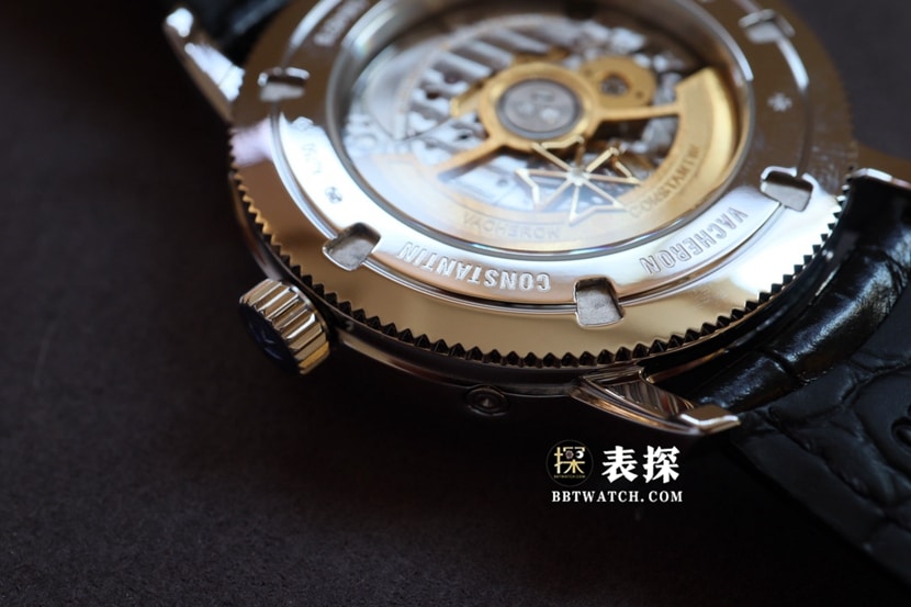 MX传袭江诗丹顿1:1复刻手表男士深灰盘皮带款4010T/000G-B740背面实拍图