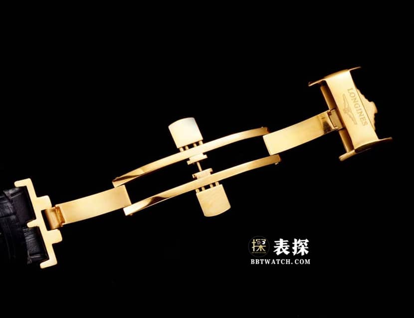 制表传统浪琴1:1复刻手表灰盘皮带款L2.793.6.73.2表扣实拍图