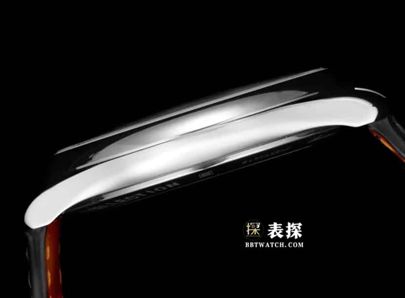 制表传统浪琴1:1复刻手表男士银盘皮带款L2.793.4.73.2侧面实拍图
