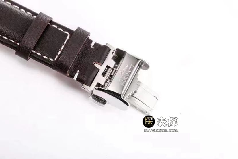 运动浪琴1:1复刻手表黑盘皮带款L3.812.4.53.2表扣实拍图