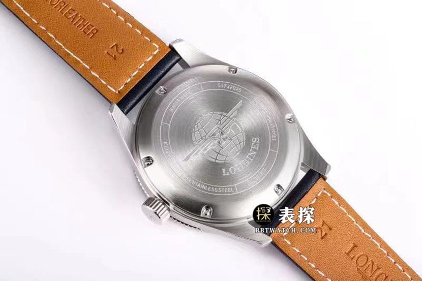 运动浪琴1:1复刻手表男士蓝盘皮带款L3.812.4.93.2背面实拍图