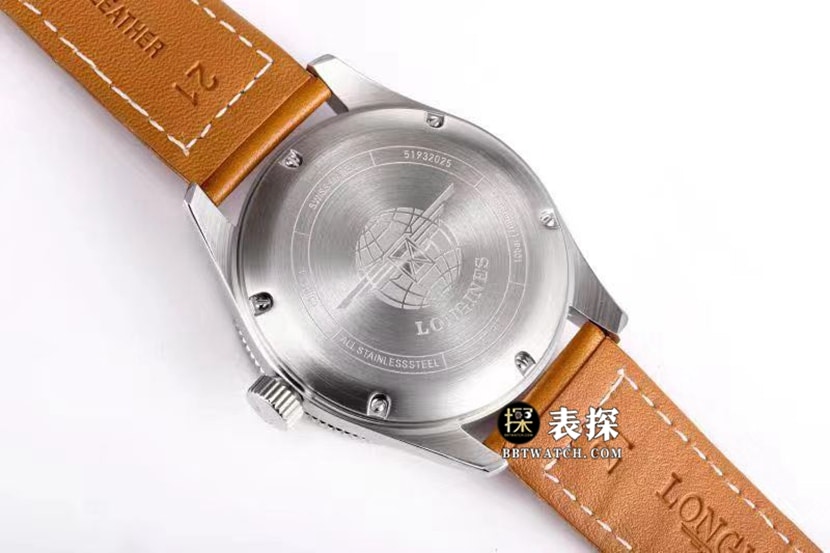 运动浪琴1:1复刻手表男士碳黑皮带款L3.812.4.63.2背面实拍图
