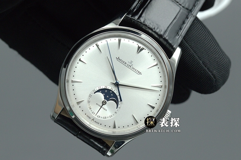 AZ厂大师积家1:1复刻手表银盘月相皮带款1368430正面实拍图
