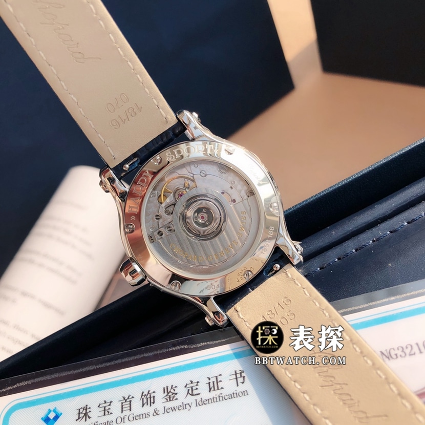 原单快乐钻萧邦1:1复刻手表蓝盘皮带款London Edition机芯图