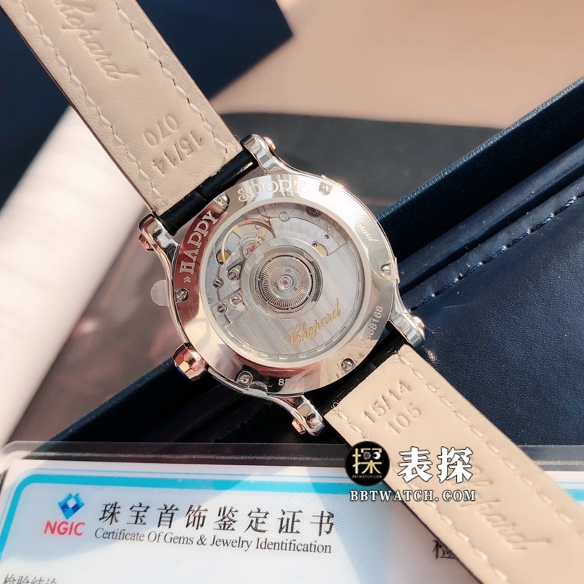 原单快乐钻萧邦1:1复刻手表女士银灰盘皮带款278573-6013机芯图