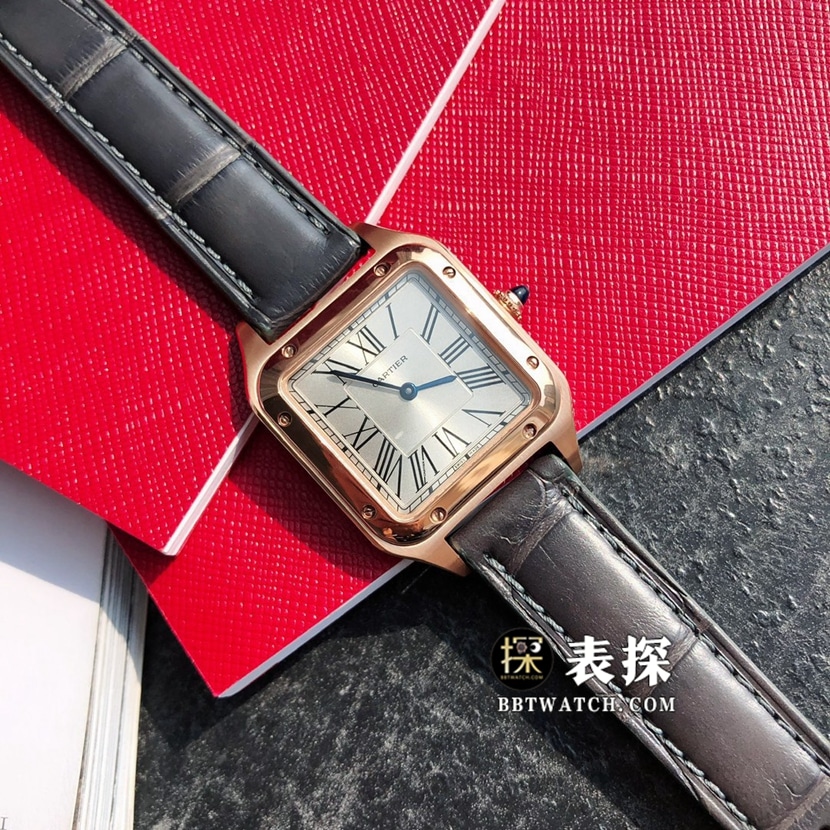 卡地亚经典复刻手表,原单山度士复刻表,正面图