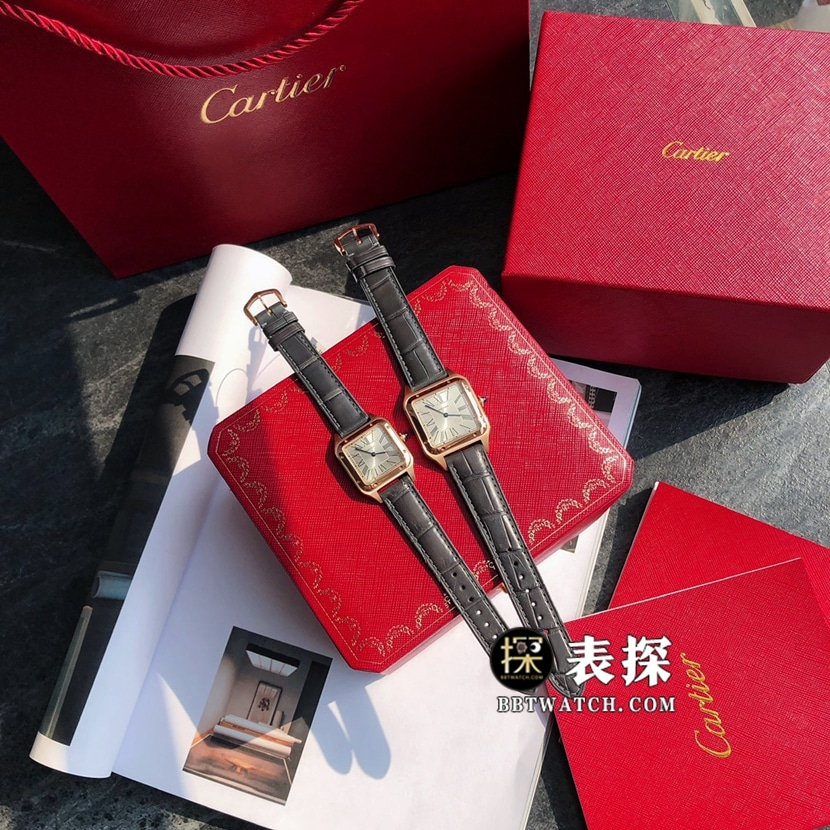 卡地亚经典复刻手表,原单山度士复刻表,正面图