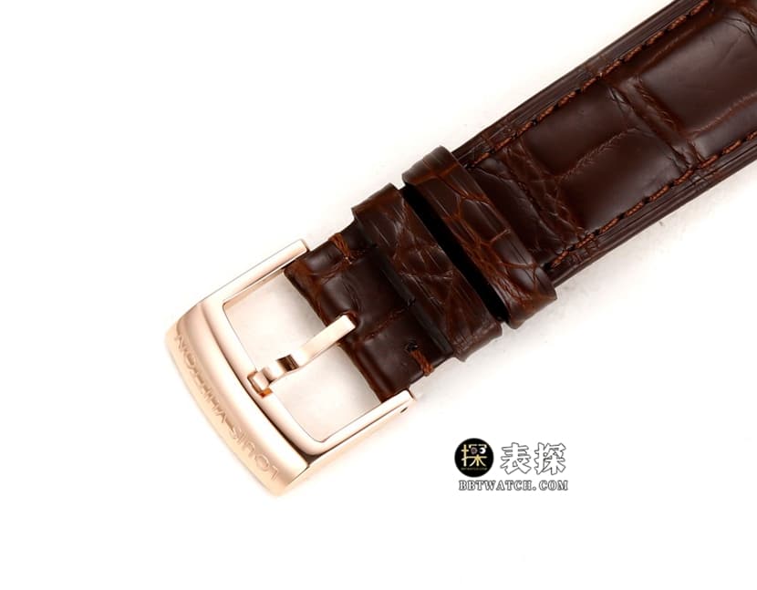 RM男士路易威登1:1复刻手表镂空盘陀飞轮玫瑰金皮带款表扣实拍图
