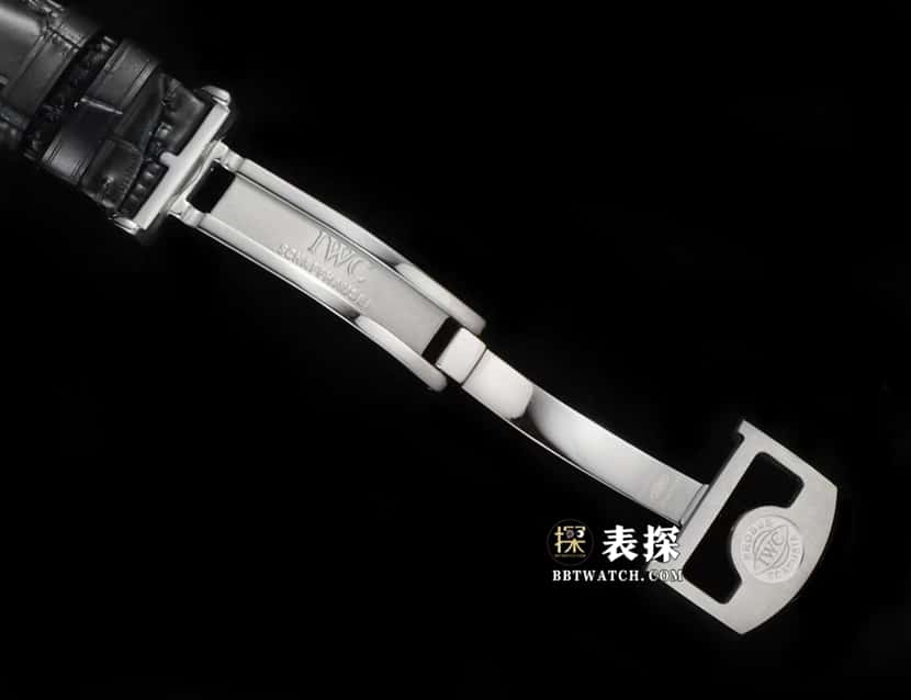 葡萄牙万国1:1复刻手表男士银白盘陀飞轮皮带款表扣实拍图