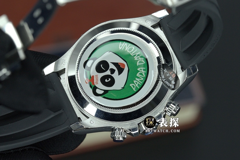 BT迪通拿劳力士1:1复刻手表夜光灰盘橡胶款M116519ln-0027背面实拍图