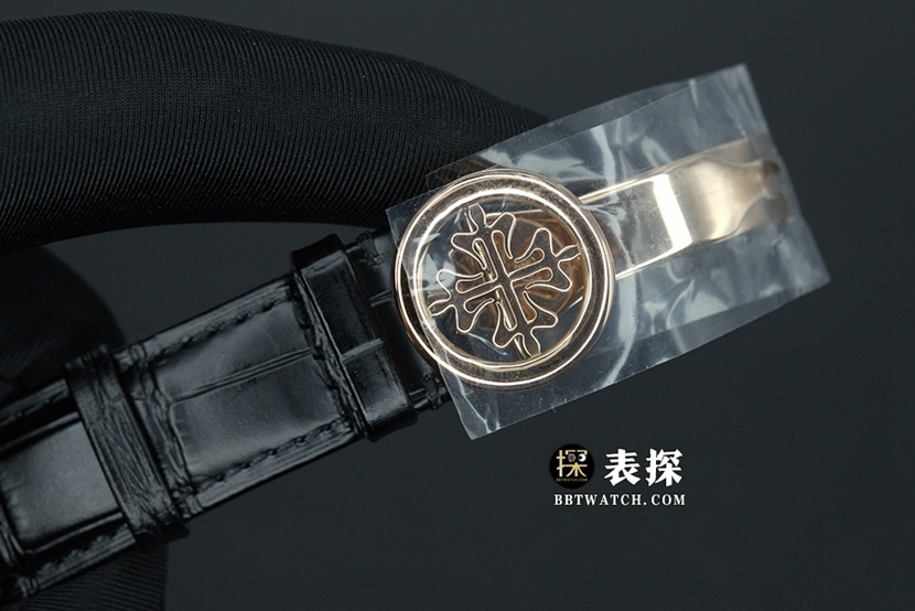 YL超级复杂功能时计百达翡丽1:1复刻手表星空黑盘皮带款6102R-001表扣实拍图