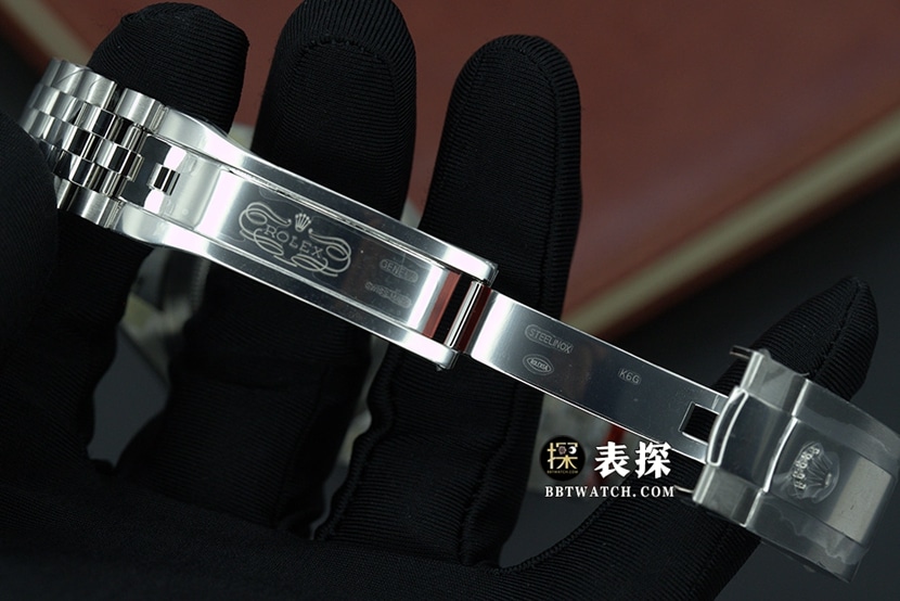 VS日志型劳力士1:1复刻手表夜光绿盘钢带款m126334-0028表扣实拍图